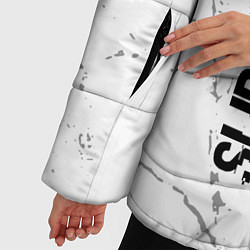 Куртка зимняя женская Slipknot glitch на светлом фоне: по-вертикали, цвет: 3D-черный — фото 2