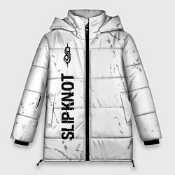 Куртка зимняя женская Slipknot glitch на светлом фоне: по-вертикали, цвет: 3D-черный