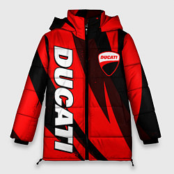 Женская зимняя куртка Ducati - красные волны