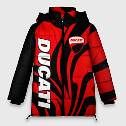 Куртка зимняя женская Ducati - red stripes, цвет: 3D-черный