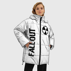 Куртка зимняя женская Fallout glitch на светлом фоне: надпись, символ, цвет: 3D-черный — фото 2