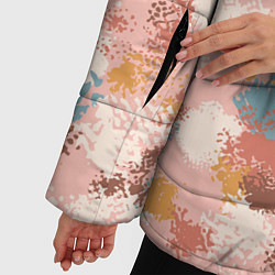 Куртка зимняя женская Разноцветные мазки, пятна в пастельных тонах, цвет: 3D-светло-серый — фото 2