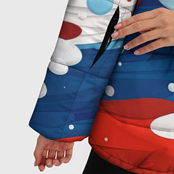 Куртка зимняя женская Брызги красок в цветах флага РФ, цвет: 3D-черный — фото 2