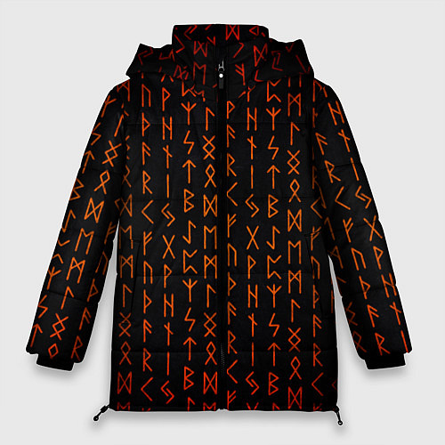 Женская зимняя куртка Руны - паттерн / 3D-Красный – фото 1