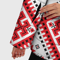 Куртка зимняя женская Удмуртская роспись, цвет: 3D-светло-серый — фото 2