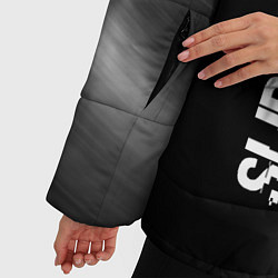 Куртка зимняя женская Slipknot glitch на темном фоне: по-вертикали, цвет: 3D-черный — фото 2