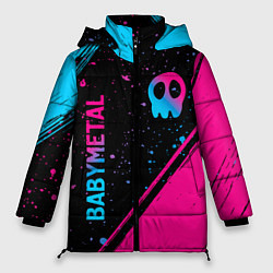 Куртка зимняя женская Babymetal - neon gradient: надпись, символ, цвет: 3D-черный