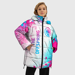 Куртка зимняя женская The Offspring neon gradient style: надпись, символ, цвет: 3D-черный — фото 2