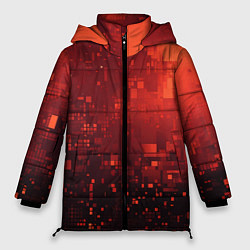 Куртка зимняя женская Пиксельные искры, цвет: 3D-красный