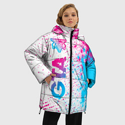 Куртка зимняя женская GTA neon gradient style: по-вертикали, цвет: 3D-черный — фото 2