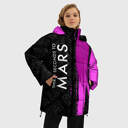 Куртка зимняя женская Thirty Seconds to Mars rock legends: по-вертикали, цвет: 3D-черный — фото 2