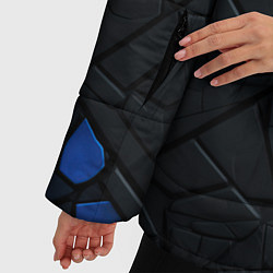 Куртка зимняя женская Черные плиты с синими вставками, цвет: 3D-черный — фото 2