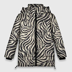 Куртка зимняя женская Зебра паттерн, цвет: 3D-черный