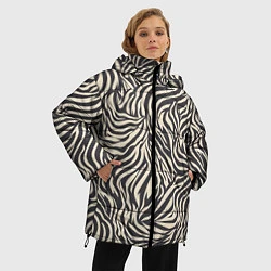 Куртка зимняя женская Зебра паттерн, цвет: 3D-черный — фото 2