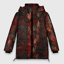 Куртка зимняя женская Кожа змея, цвет: 3D-красный