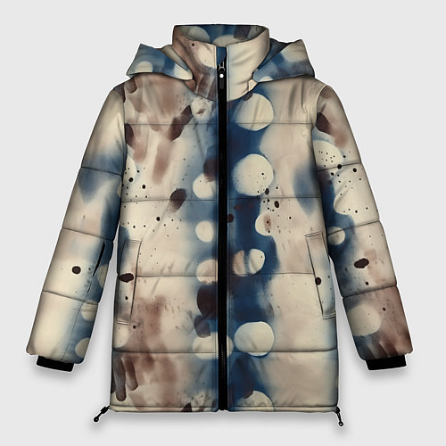 Женская зимняя куртка Тай дай паттерн / 3D-Светло-серый – фото 1