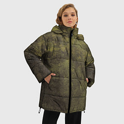 Куртка зимняя женская Текстура - Dirty green, цвет: 3D-светло-серый — фото 2