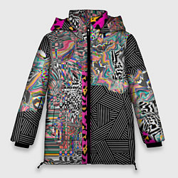 Куртка зимняя женская Яркая абстракция Nikaleona, цвет: 3D-черный