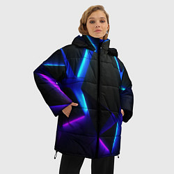 Куртка зимняя женская Неоновые плиты, цвет: 3D-красный — фото 2