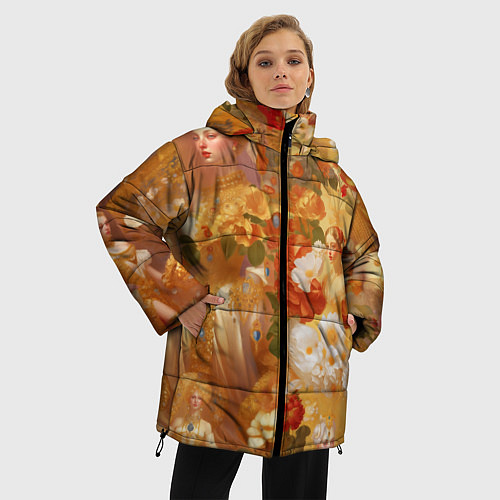 Женская зимняя куртка Девушки в золоте / 3D-Черный – фото 3