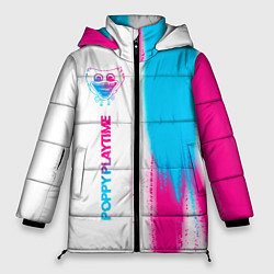 Куртка зимняя женская Poppy Playtime neon gradient style: по-вертикали, цвет: 3D-черный