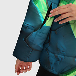 Куртка зимняя женская Яркий зеленый разлом плит, цвет: 3D-светло-серый — фото 2