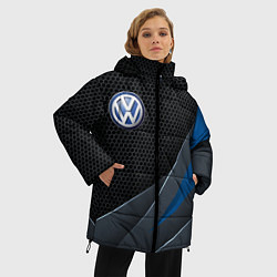 Куртка зимняя женская Фольцваген - синяя броня, цвет: 3D-черный — фото 2