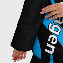 Куртка зимняя женская Фольцваген - спокойный синий, цвет: 3D-черный — фото 2