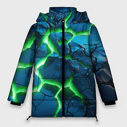 Куртка зимняя женская Разлом зеленых плит, цвет: 3D-светло-серый