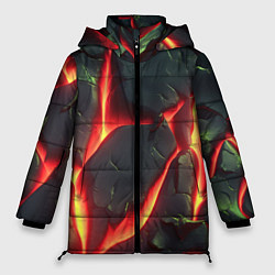 Куртка зимняя женская Красные плиты с лавой, цвет: 3D-светло-серый