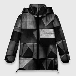Куртка зимняя женская Обман зрения и каменные плиты, цвет: 3D-черный