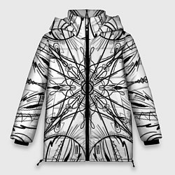 Куртка зимняя женская Абстрактный контрастный паттерн, цвет: 3D-светло-серый