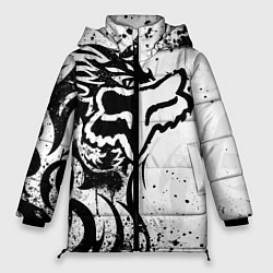 Женская зимняя куртка Fox motocross - белый дракон