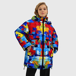 Куртка зимняя женская Colorful abstraction - vogue - paint, цвет: 3D-светло-серый — фото 2