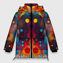 Женская зимняя куртка Mirrow colorful blots - abstraction - vogue