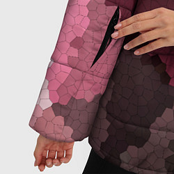 Куртка зимняя женская Мозаика в коричнево-розовых тонах, цвет: 3D-красный — фото 2