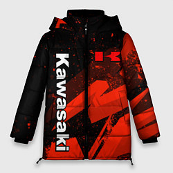 Куртка зимняя женская Кавасаки - красные брызги, цвет: 3D-светло-серый