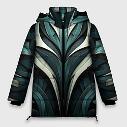 Куртка зимняя женская Абстрактные узор в виде лица, цвет: 3D-черный