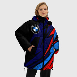 Куртка зимняя женская BMW - m colors and black, цвет: 3D-светло-серый — фото 2