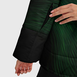 Куртка зимняя женская Зеленое свечение абстракция, цвет: 3D-черный — фото 2