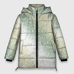 Женская зимняя куртка Абстрактный бежево-зелёный