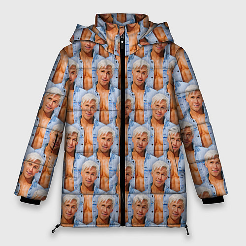 Женская зимняя куртка Паттерн - Райан Гослинг / 3D-Красный – фото 1