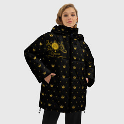 Куртка зимняя женская Королевский паттерн - Ирина, цвет: 3D-черный — фото 2