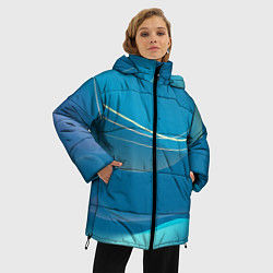 Куртка зимняя женская Абстрактный голубой фон, цвет: 3D-черный — фото 2