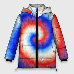 Куртка зимняя женская Тай-дай Российский флаг, цвет: 3D-черный