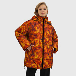 Куртка зимняя женская Огненный узор, цвет: 3D-черный — фото 2