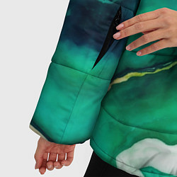 Куртка зимняя женская Жидкий изумруд в стиле арт, цвет: 3D-черный — фото 2