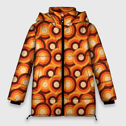 Куртка зимняя женская Терто текстура с кругами, цвет: 3D-красный