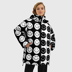 Куртка зимняя женская Smiley black and white, цвет: 3D-светло-серый — фото 2