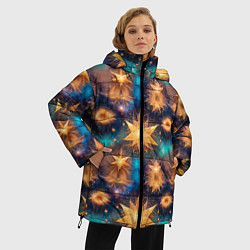 Куртка зимняя женская Фантастические звезды узор, цвет: 3D-светло-серый — фото 2
